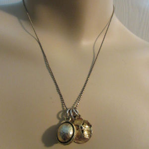 Sterling Silver 925 Necklace with 3 Pendants